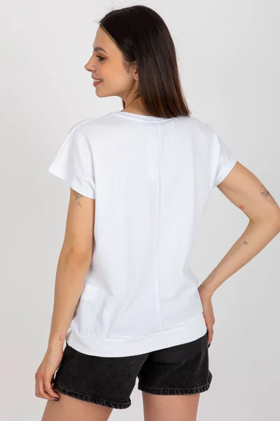 Bílé tričko s metalickým potiskem FPrice