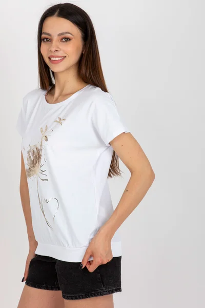 Dámské bílé tričko s krátkým rukávem FPrice