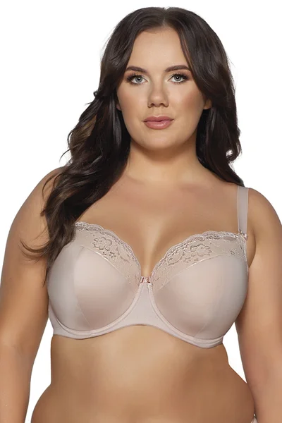 Plus size dámská podprsenka lemovaná krajkou Ava