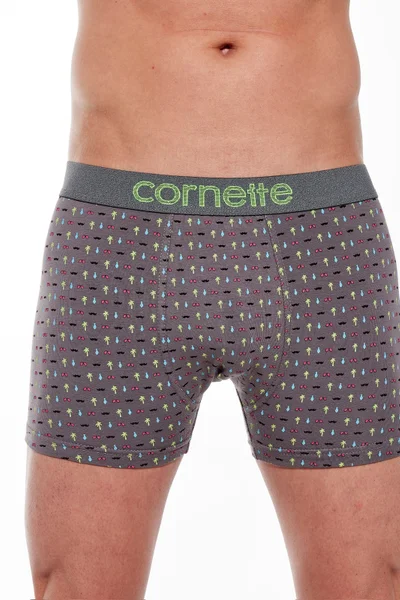 Hnědé bavlněné vzorované boxerky Cornette