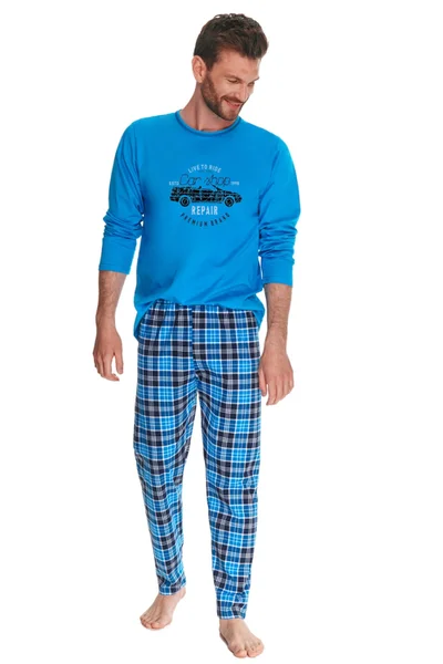Modré pánské bavlněné pyžamo Taro