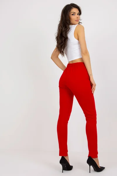 Červené teplákové úzké kalhoty FPrice