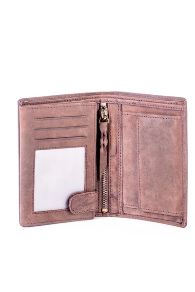 Kožená hnědá peněženka FPrice s vyraženým logem