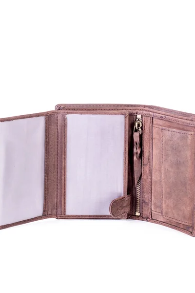 Kožená hnědá peněženka FPrice s vyraženým logem