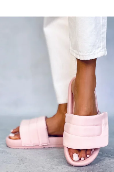 Světle růžové dámské gumové pantofle Inello