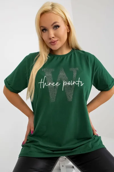 Zelené bavlněné dámské tričko s krátkým rukávem RELEVANCE