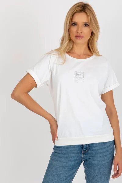 Dámské bavlněné tričko v bílé barvě RELEVANCE