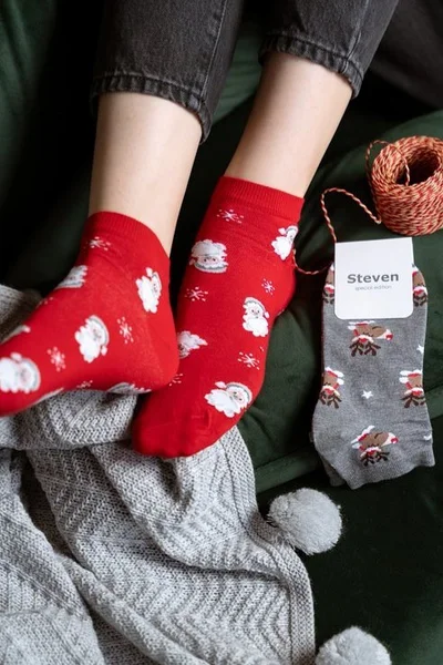 Veselé kotníčkové ponožky s vánočním motivem Steven