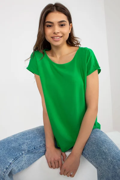 Lehké zelené dámské tričko s krátým rukávem FPrice