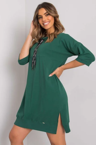 Tmavě zelené dámské bavlněné šaty RELEVANCE