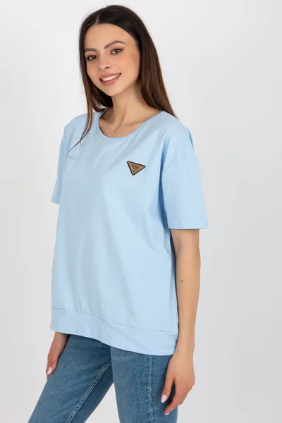 Baby blue dámské bavlněné tričko RELEVANCE regular fit
