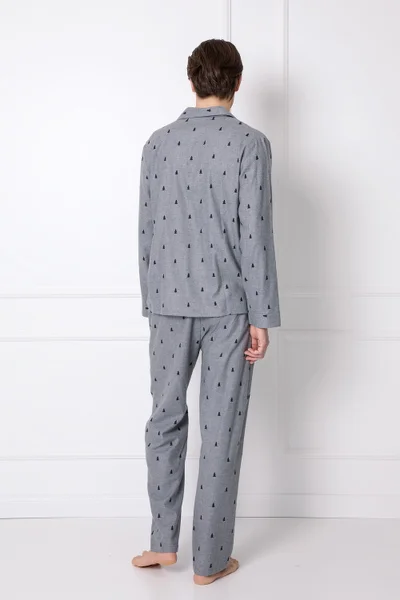 Propínací pánské pyžamo Aruelle v šedé barvě