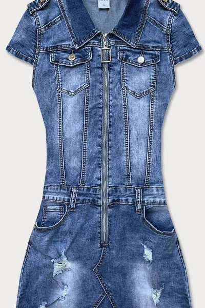 Dámské džínové šaty s krátkými rukávy AF930 GOURD JEANS