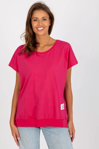 Tmavě růžové dámské tričko s krátkými rukávy RELEVANCE