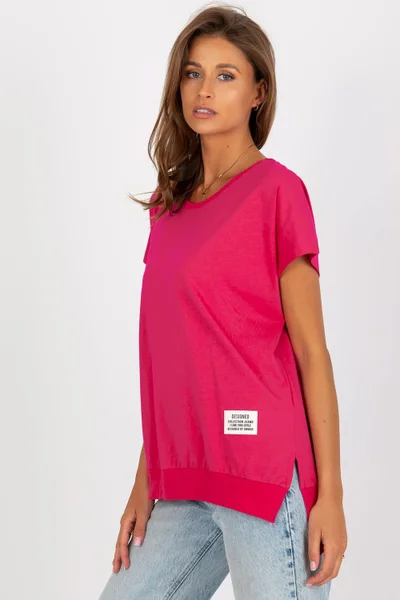 Tmavě růžové dámské tričko s krátkými rukávy RELEVANCE