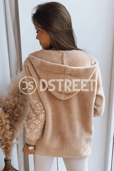 Dstreet Dámská Oversized Bunda WINONA s Kapucí - Béžová