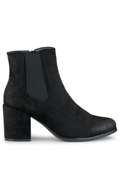 Semišové kotníčkové dámské černé boty Primo