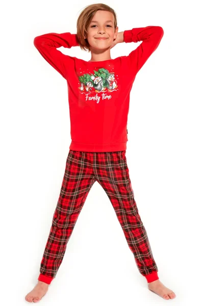 Vánoční červené pyžamo pro chlapce Cornette