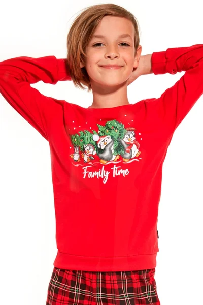 Vánoční červené pyžamo pro chlapce Cornette