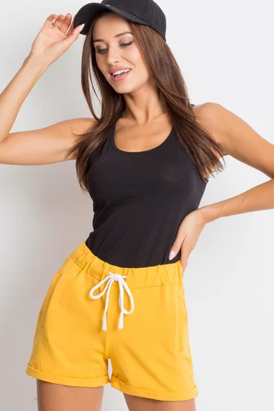 Okrově žluté dámské bavlněné šortky FPrice