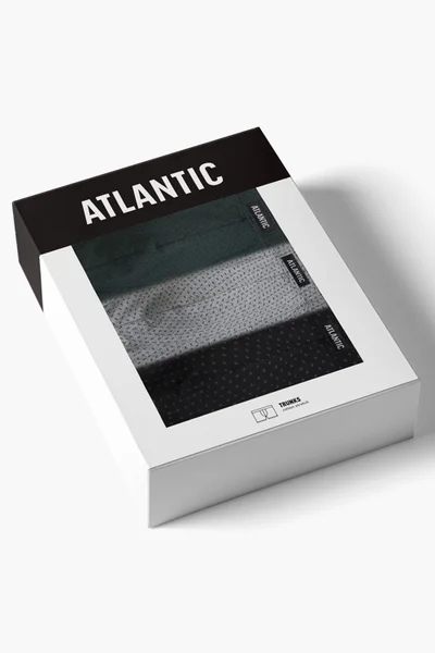 Atlantic Pánské Slipy 3-Pack - Smaragdovošedé