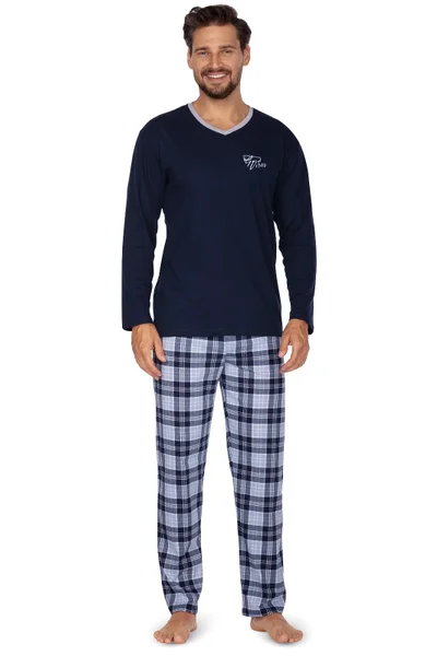 Dlouhé pánské bavlněné pyžamo Regina XXL