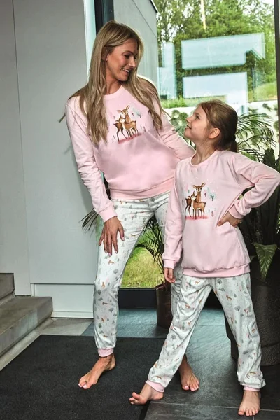 Dívčí pastelové pyžamo se srnkami Cornette