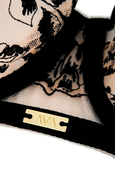 Nude-černá dámská krajková podprsenka s tylem Ava