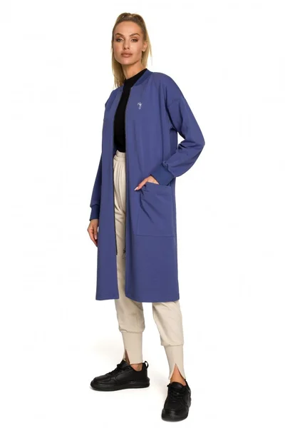 Tmavě modrý dámský bavlněný kabátek Moe