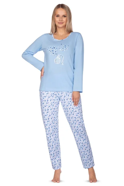 Jemné pastelové bavlněné pyžamo plus size Regina