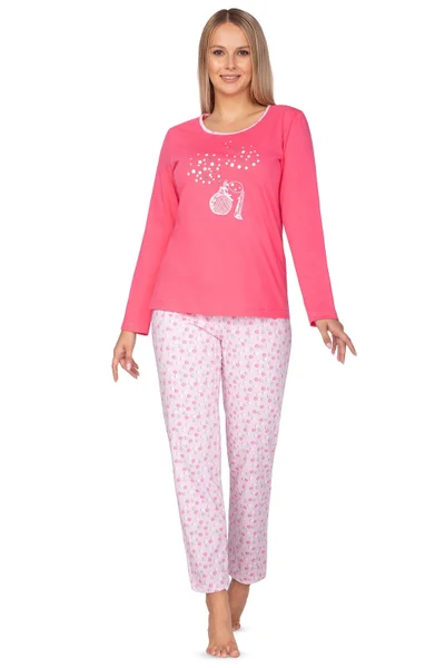 Jemné pastelové bavlněné pyžamo plus size Regina