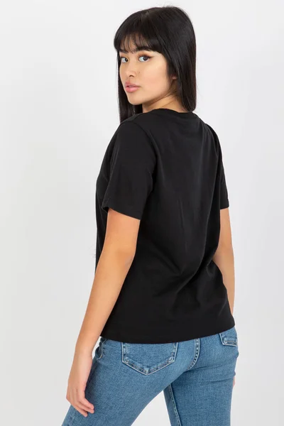 Jednoduché černé dámské tričko FPrice