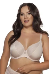 Krémové dámská měkká podprsenka Ava plus size