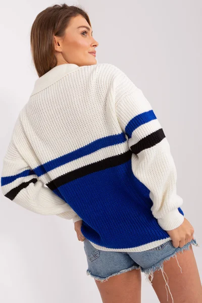 Dámský oversize svetřík s límečkem FPrice