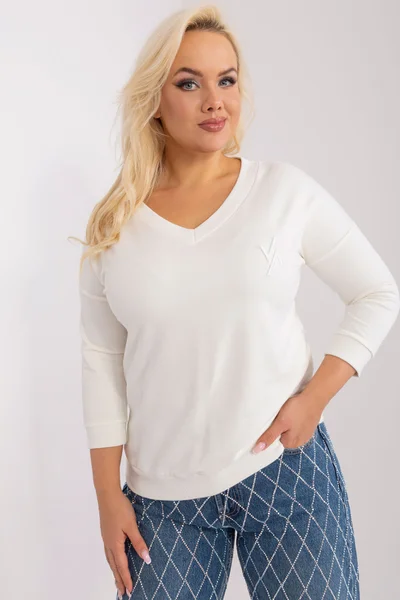 Bílé dámské V-neck tričko FPrice univerzální velikost