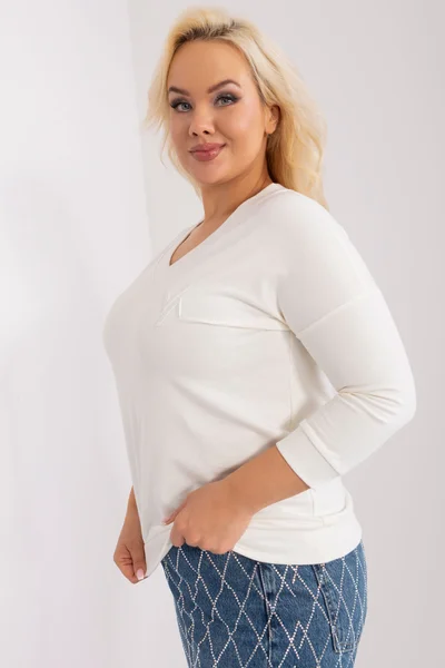 Bílé dámské V-neck tričko FPrice univerzální velikost