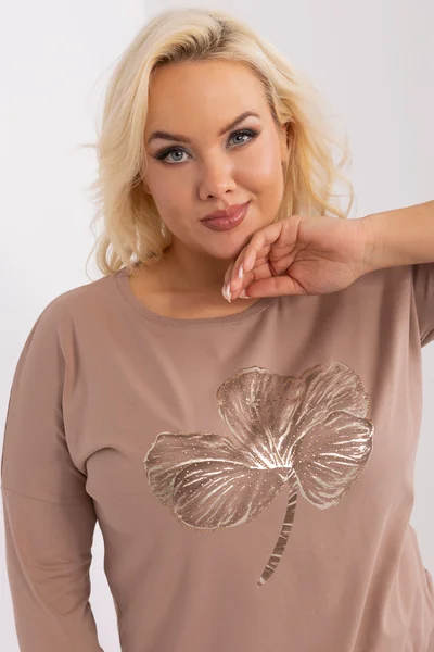 Béžové dámské tričko FPrice univerzální velikost