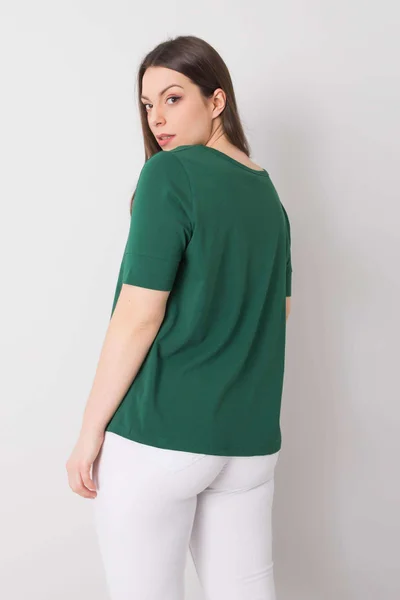 Dámské tmavě zelené bavlněné tričko nadměrné velikosti FPrice