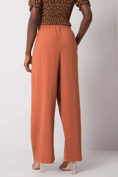 Měděné dámské široké kalhoty s vysokým pasem FPrice