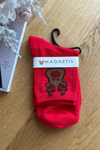 Veselé vánoční ponožky se sobem Magnetis