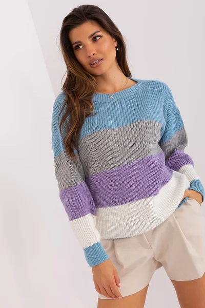 Dámský barevný pruhovaný pulovr FPrice