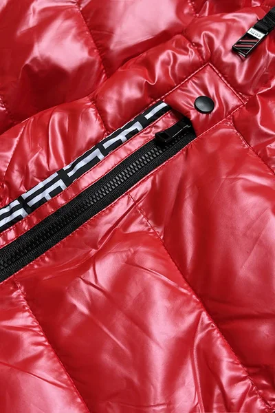 Dámská lesklá bunda se vzorovanými vsadkami I529 SPEED.A