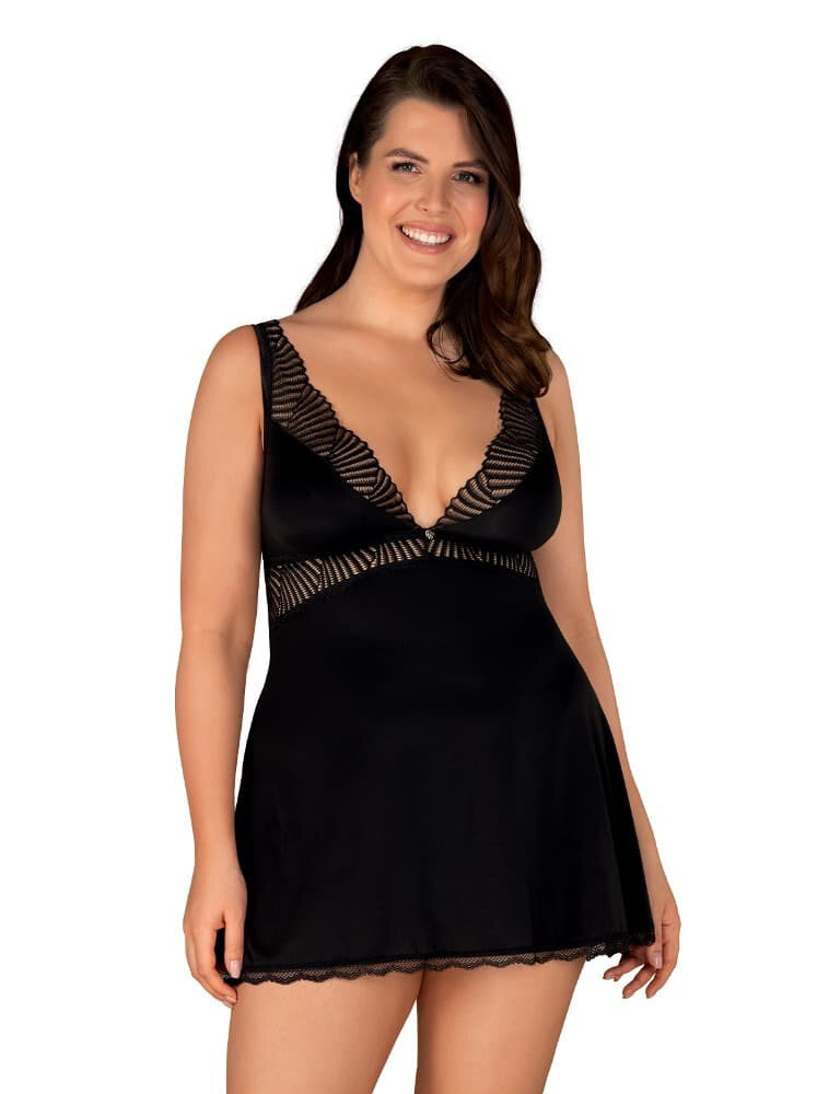 Dámská elegantní košilka Klarita babydoll 2XL3XL - Obsessive (barva černá), černá 2XL/3XL i10_P51221_1:3_2:483_