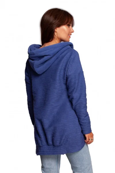 Dámský indigo pletený svetr volného střihu BE
