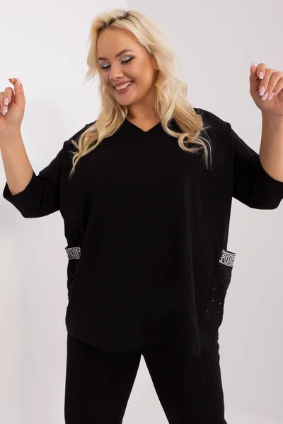 Plus size dámské tričko s 3/4 rukávem FPrice