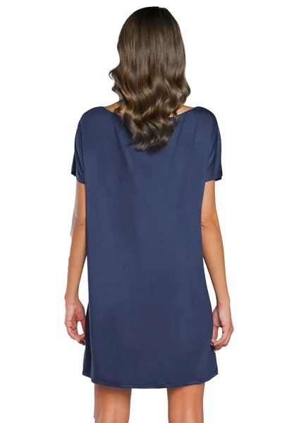 Tmavě modrá dámská noční košile s mandalou Italian Fashion