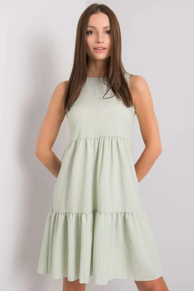 Světle zelené dámské volánkové šaty FPrice