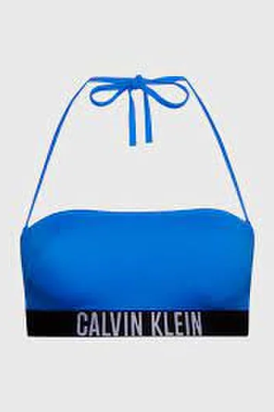 Královsky modrý bikinový bandeau top Calvin Klein