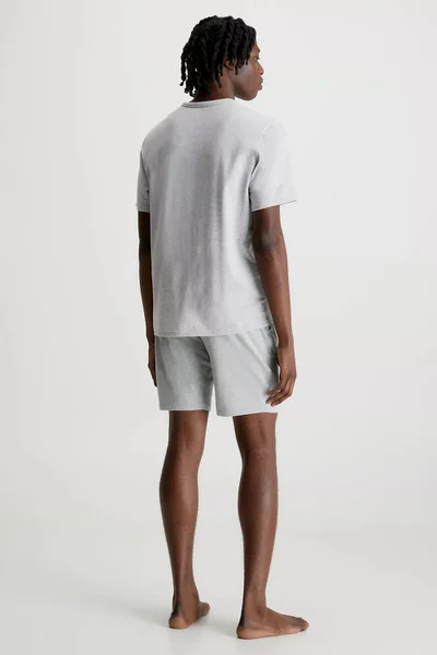 Světle šedé pánské pyžamo z bavlny Calvin Klein