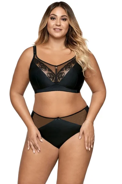 Černá krajková dámská podprsenka pro větší poprsí Ava plus size